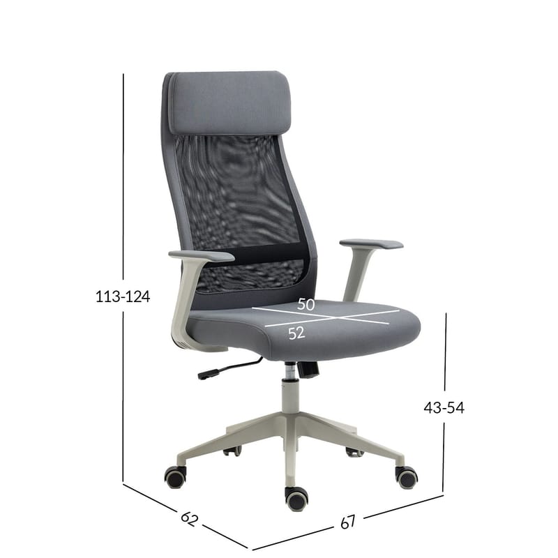 Kontorstol HOME4YOU Elmer grå/sort - Grå / sort - Møbler - Stole & lænestole - Kontorstole & skrivebordsstole