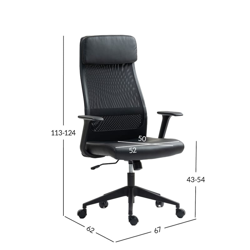 Kontorstol HOME4YOU Elmer sort - Sort - Møbler - Stole & lænestole - Kontorstole & skrivebordsstole