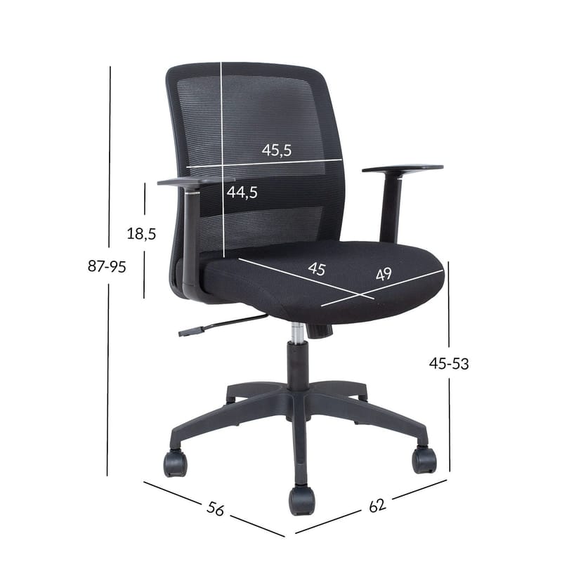 Kontorstol HOME4YOU Faro Sort - Sort - Møbler - Stole & lænestole - Kontorstole & skrivebordsstole