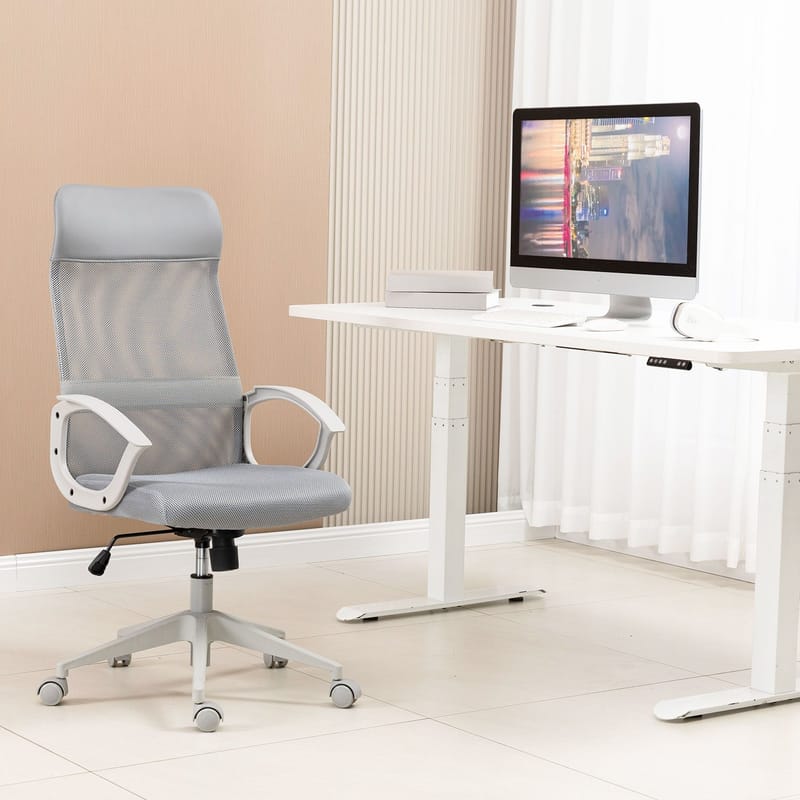 Kontorstol HOME4YOU Linus Grå - Grå - Møbler - Stole & lænestole - Kontorstole & skrivebordsstole