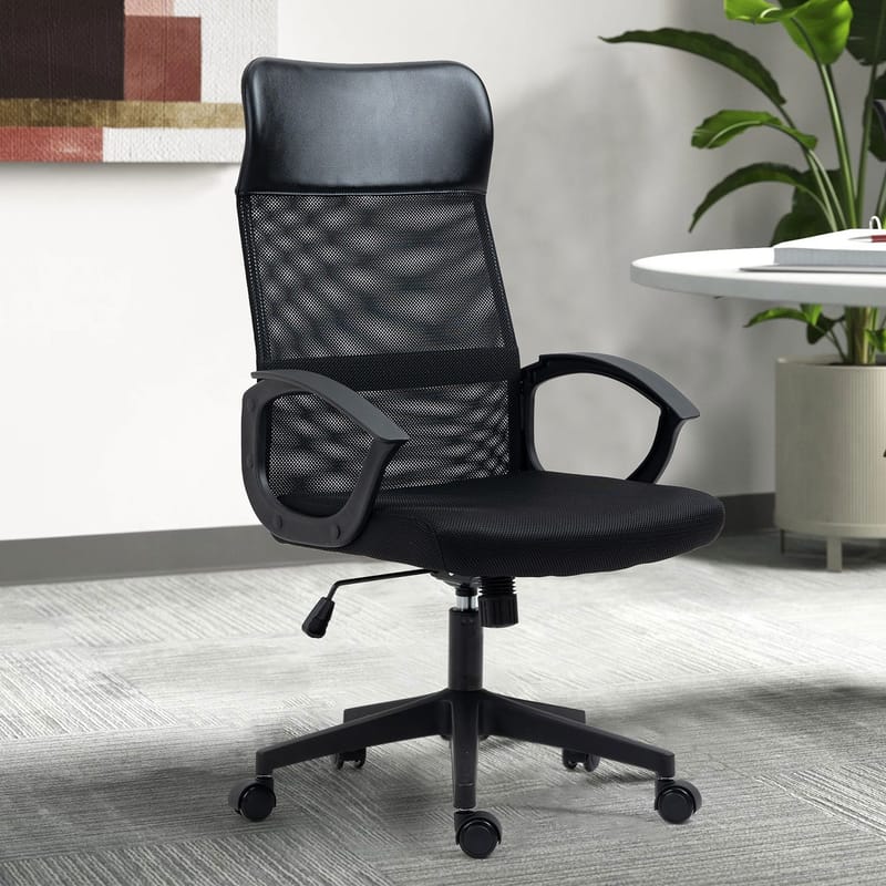 Kontorstol HOME4YOU Linus Sort - Sort - Møbler - Stole & lænestole - Kontorstole & skrivebordsstole