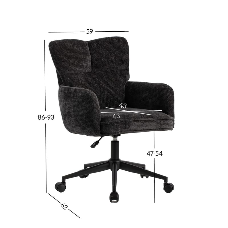 Kontorstol HOME4YOU Lorena Grå - grå - Møbler - Stole & lænestole - Kontorstole & skrivebordsstole