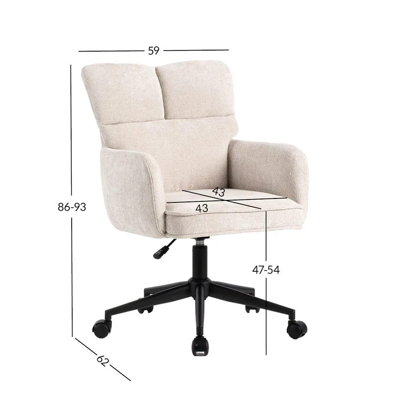 Kontorstol HOME4YOU Lorena Hvid - hvid - Møbler - Stole & lænestole - Kontorstole & skrivebordsstole