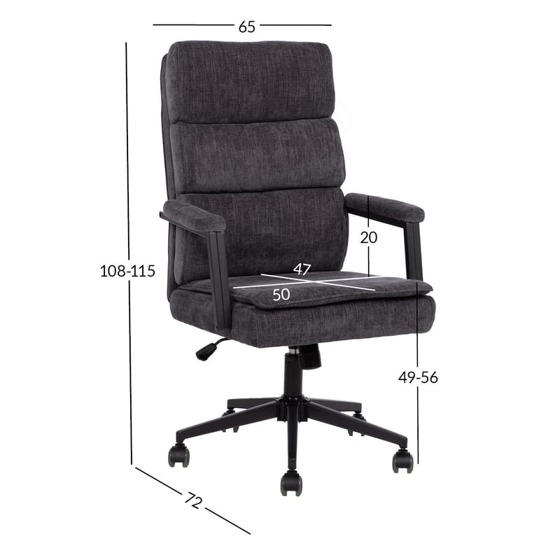 Kontorstol HOME4YOU Remy Mørkegrå - mørkegrå - Møbler - Stole & lænestole - Kontorstole & skrivebordsstole