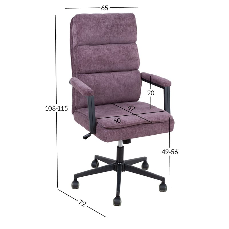 Kontorstol HOME4YOU Remy Violet - Violet - Møbler - Stole & lænestole - Kontorstole & skrivebordsstole