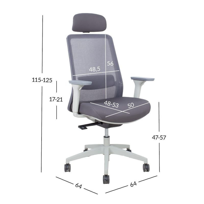 Kontorstol HOME4YOU Santo Gråt meshstof - Grå - Møbler - Stole & lænestole - Kontorstole & skrivebordsstole