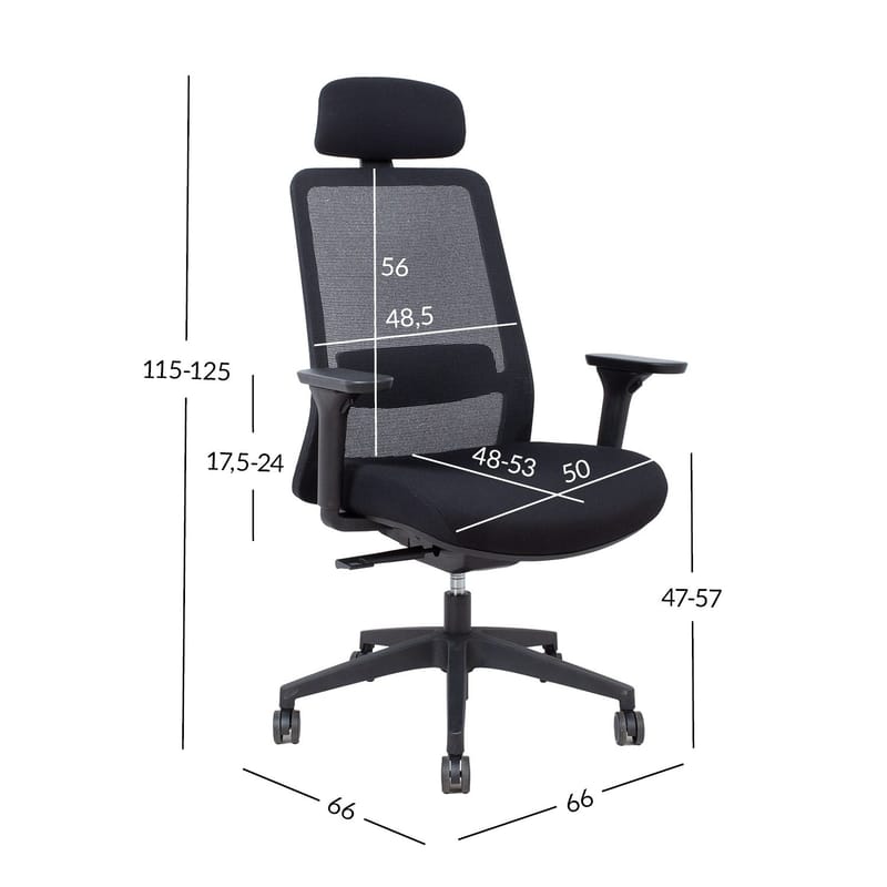 Kontorstol HOME4YOU Santo Sort meshstof - Sort - Møbler - Stole & lænestole - Kontorstole & skrivebordsstole