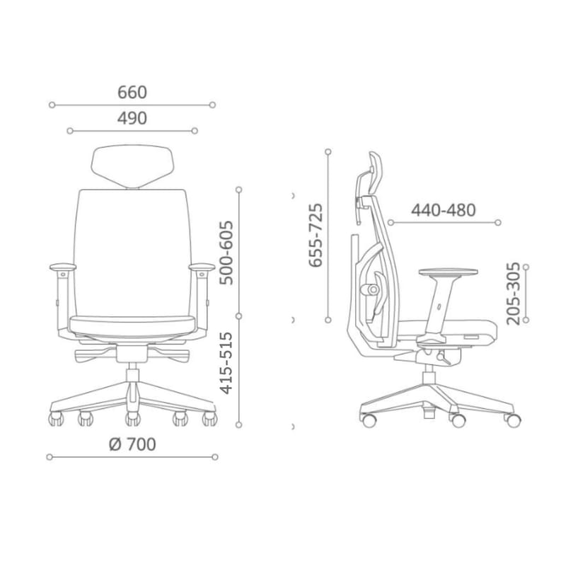 Kontorstol HOME4YOU Tune Grå med hvid ramme - grå med hvidt stel - Møbler - Stole & lænestole - Kontorstole & skrivebordsstole