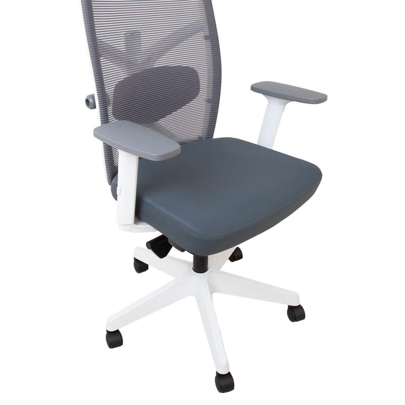 Kontorstol HOME4YOU Tune Grå med hvid ramme - grå med hvidt stel - Møbler - Stole & lænestole - Kontorstole & skrivebordsstole