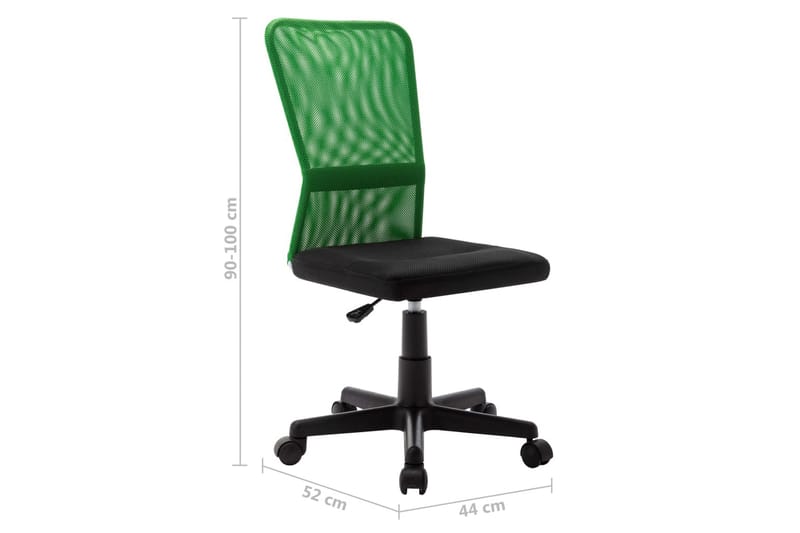 Kontorstol 44x52x100 cm Meshstof Sort Og Grøn - Kontorstole & skrivebordsstole