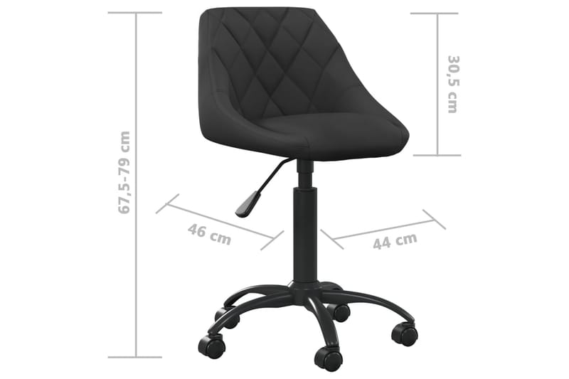 kontorstol fløjl sort - Sort - Møbler - Stole & lænestole - Kontorstole & skrivebordsstole