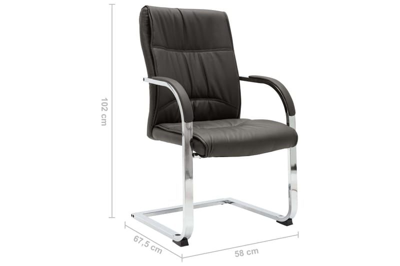 Kontorstol Med Cantilever Kunstlæder Grå - Grå - Møbler - Stole & lænestole - Kontorstole & skrivebordsstole