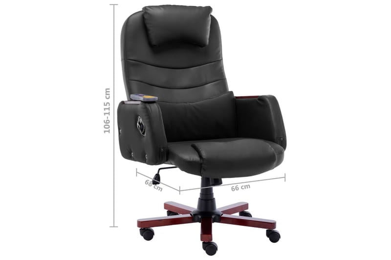 kontorstol med massagefunktion kunstlæder sort - Sort - Kontorstole & skrivebordsstole