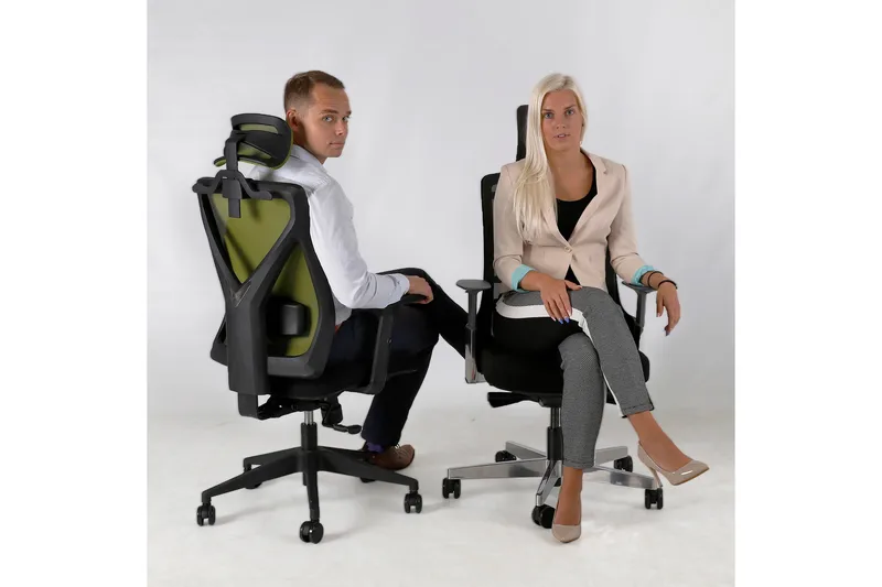 Kontorstol MIKE 64x65xH110-120cm sort / grå - Møbler - Stole & lænestole - Kontorstole & skrivebordsstole