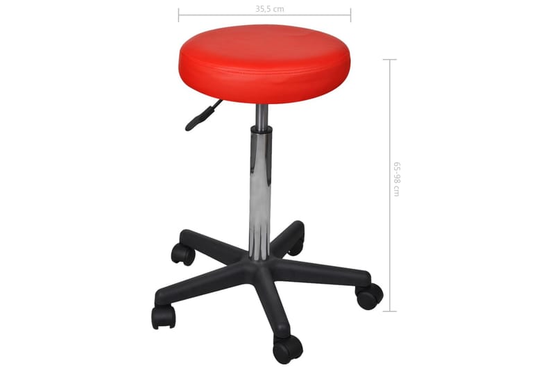 Kontorstole 2 Stk. 35,5x98 cm Rød Kunstlæder - Kontorstole & skrivebordsstole