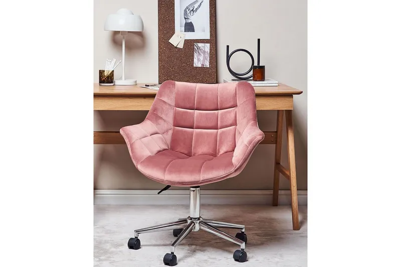 Kontorstol Labelle Rosa - Rosa - Møbler - Stole & lænestole - Kontorstole & skrivebordsstole
