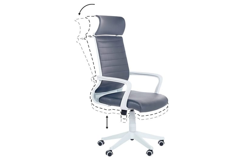 Kontorstol Leader Grå/hvid - Grå/hvid - Møbler - Stole & lænestole - Kontorstole & skrivebordsstole
