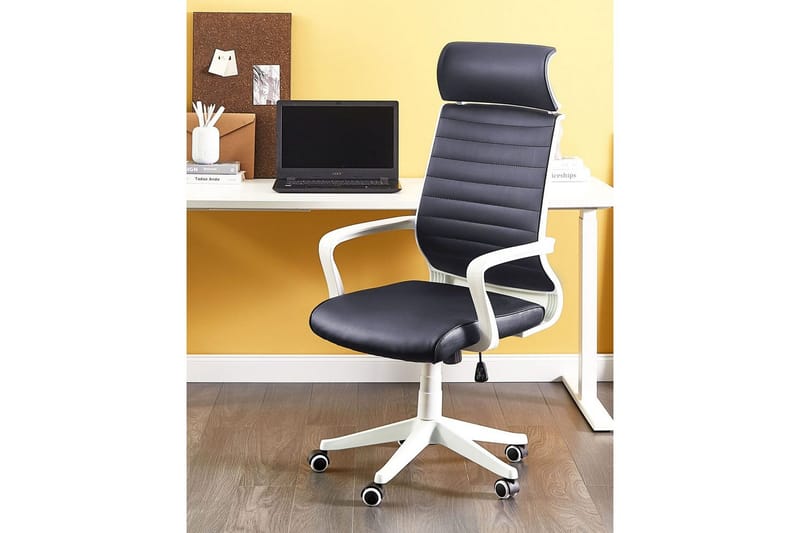 Kontorstol Leader Sort/Hvid - Sort/Hvid - Møbler - Stole & lænestole - Kontorstole & skrivebordsstole
