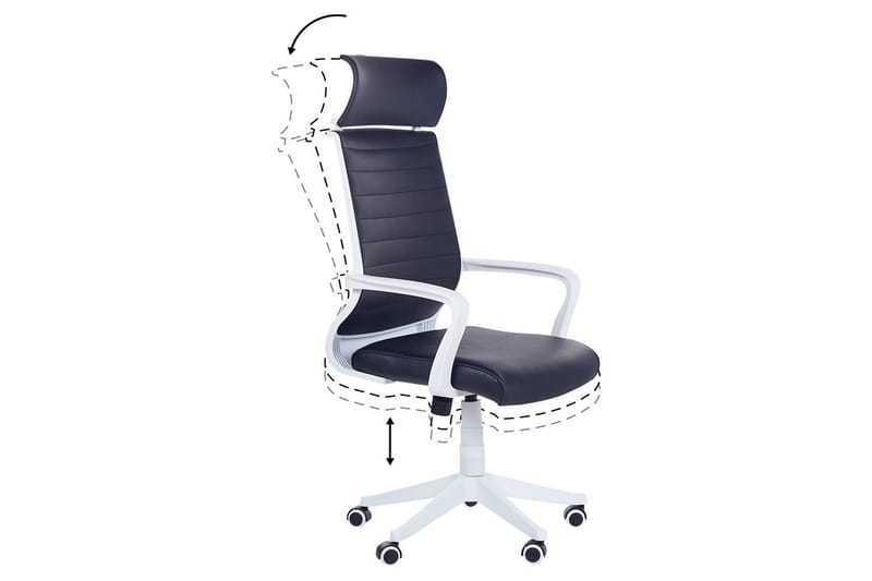 Kontorstol Leader Sort/Hvid - Sort/Hvid - Møbler - Stole & lænestole - Kontorstole & skrivebordsstole