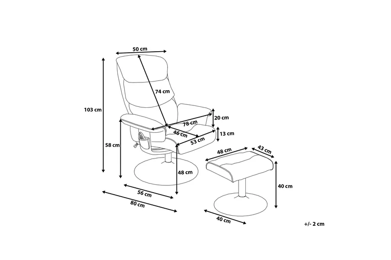 Legend Hvilstol med fodskammel - Grå - Møbler - Stole & lænestole - Lænestole - Massagestol