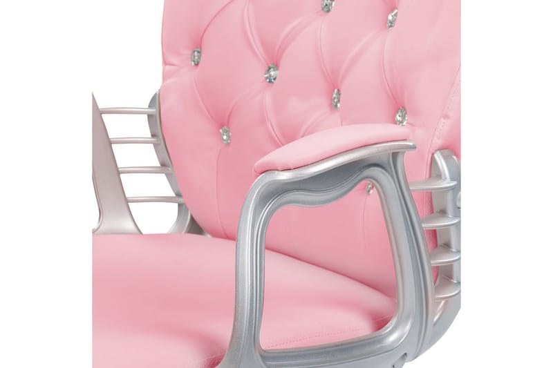 Kontorstol med krystaller Princess Rosa/sort/sølv - Rosa/sort/sølv - Møbler - Stole & lænestole - Kontorstole & skrivebordsstole