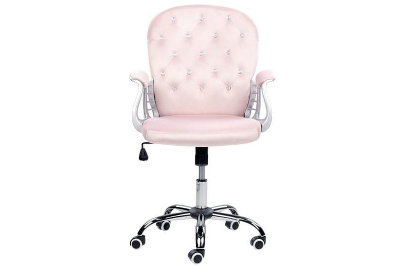 Kontorstol med krystaller Princess Pastelrosa/Sølv/Sort - Pastelrosa/Sølv/Sort - Møbler - Stole & lænestole - Kontorstole & skrivebordsstole