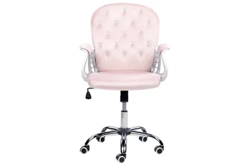 Kontorstol med krystaller Princess Pastelrosa/Sølv/Sort - Pastelrosa/Sølv/Sort - Møbler - Stole & lænestole - Kontorstole & skrivebordsstole