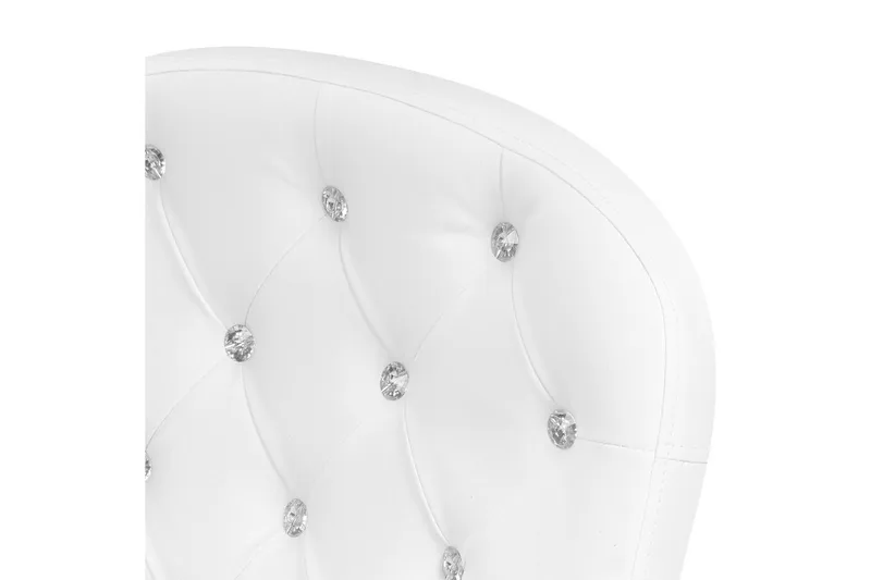Kontorstol med krystaller Princess Hvid/Sort/Sølv - Hvid/Sort/Sølv - Møbler - Stole & lænestole - Kontorstole & skrivebordsstole