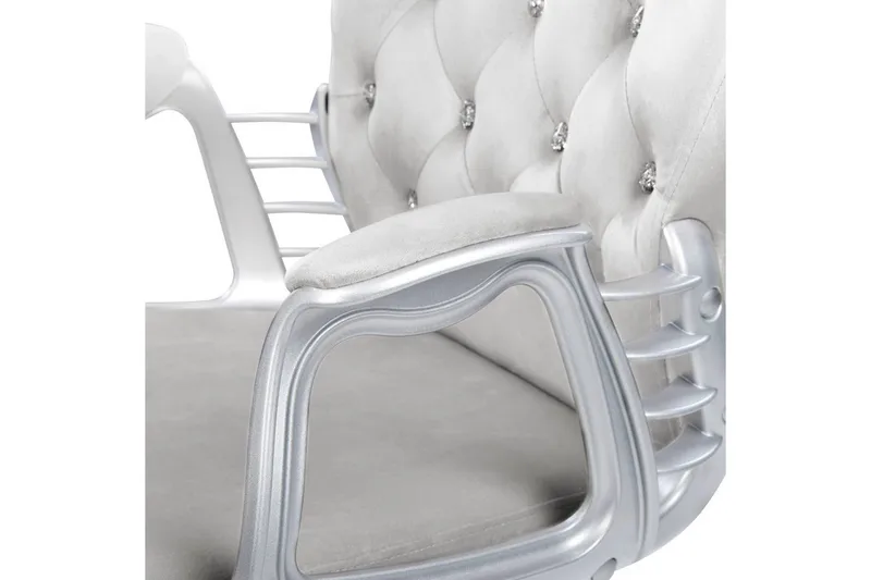 Kontorstol med krystaller Princess Grå/Sølv/Sort - Grå/Sølv/Sort - Møbler - Stole & lænestole - Kontorstole & skrivebordsstole