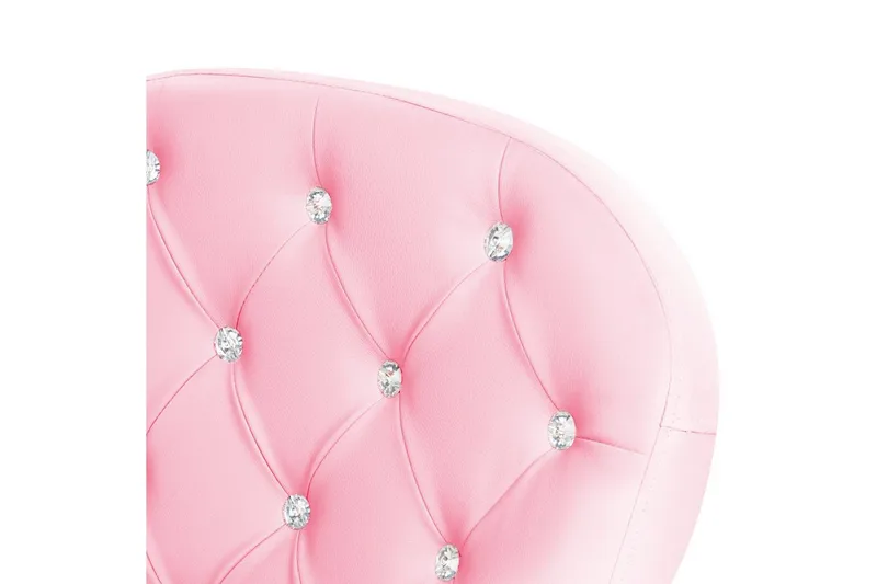 Kontorstol med krystaller Princess Rosa/sort/sølv - Rosa/sort/sølv - Møbler - Stole & lænestole - Kontorstole & skrivebordsstole