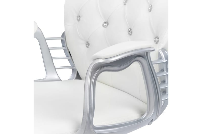 Kontorstol med krystaller Princess Hvid/Sort/Sølv - Hvid/Sort/Sølv - Møbler - Stole & lænestole - Kontorstole & skrivebordsstole