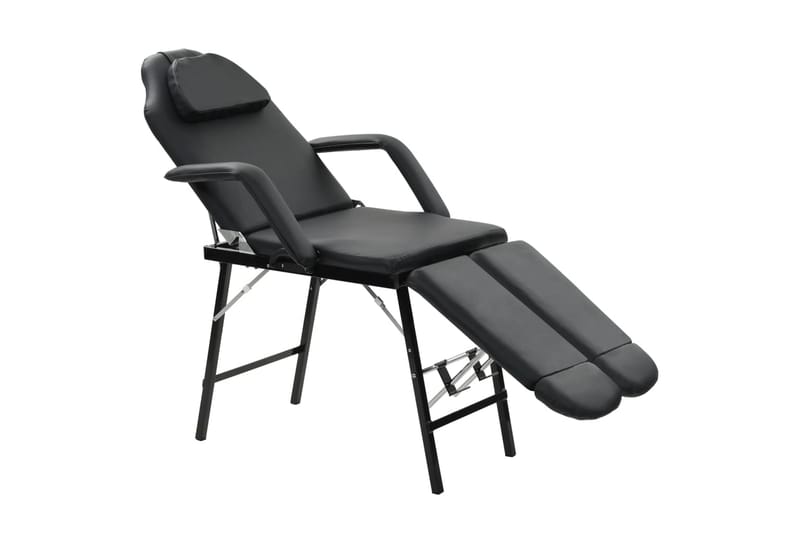 mobil ansigtsbehandlingsstol kunstlæder 185x78x76 cm sort - Sort - Kontorstole & skrivebordsstole
