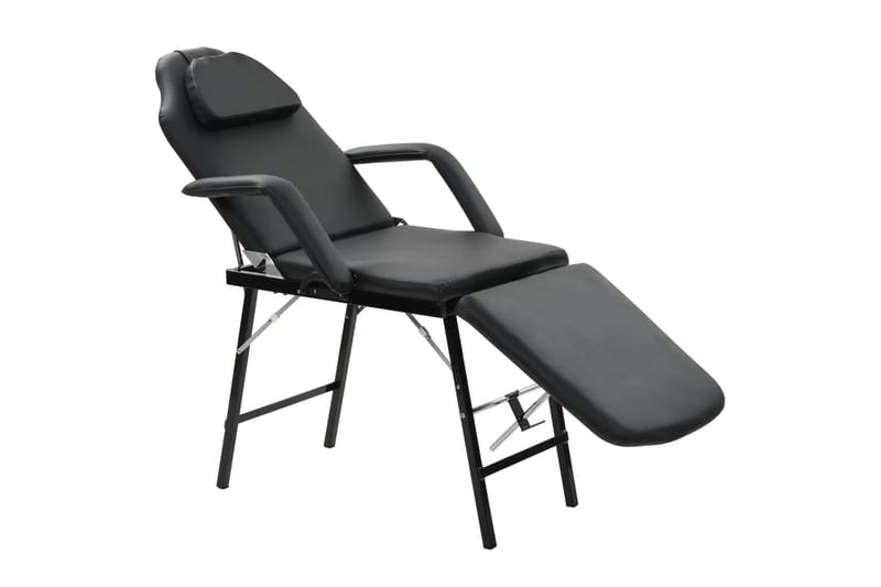 mobil ansigtsbehandlingsstol kunstlæder 185x78x76 cm sort - Sort - Kontorstole & skrivebordsstole