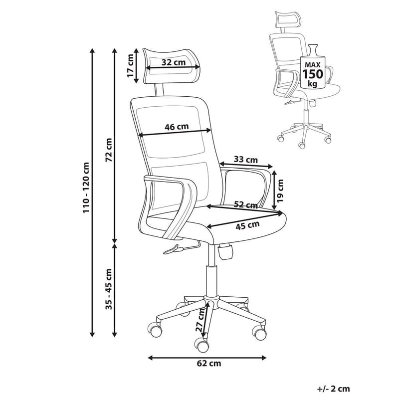 Kontorstol Monarch - Beige, hvid - Møbler - Stole & lænestole - Kontorstole & skrivebordsstole