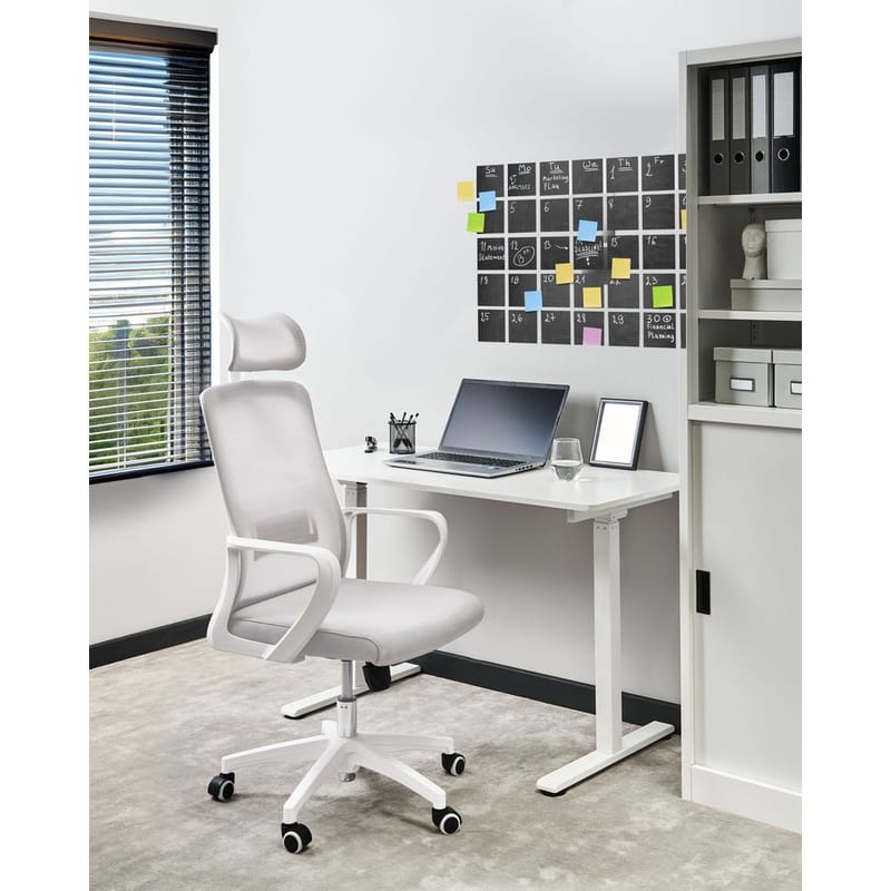 Kontorstol Monarch - Grå, Hvid - Møbler - Stole & lænestole - Kontorstole & skrivebordsstole