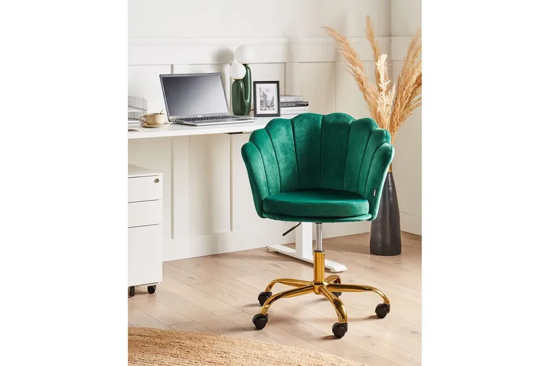 Kontorstol Monticello Grøn/guld/sort - Grøn/guld/sort - Møbler - Stole & lænestole - Kontorstole & skrivebordsstole