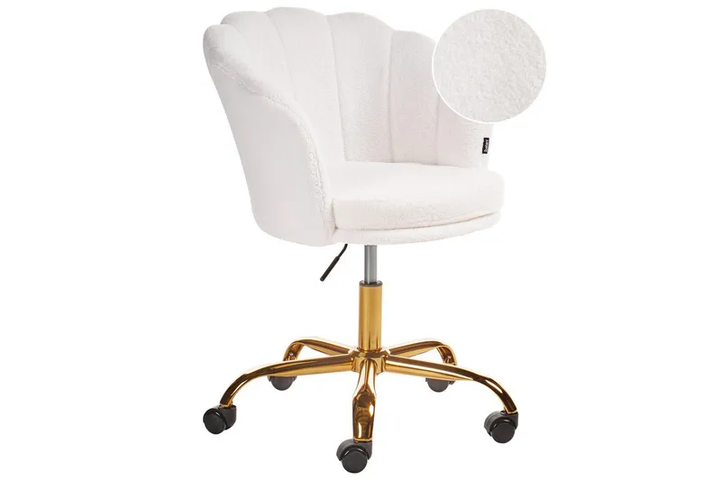 Kontorstol Monticello Hvid/guld/sort, Hvid/guld/sort