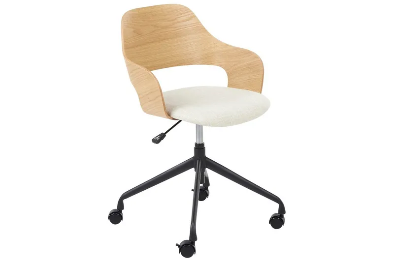 Kontorstol Novato, Lyst træ, beige