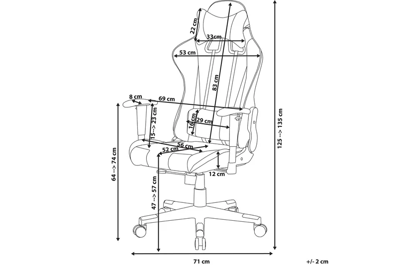 Racer kontorstol - Sort - Møbler - Stole & lænestole - Kontorstole & skrivebordsstole