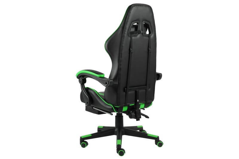 Racerstol med fodstøtte kunstlæder sort og grøn - Grøn - Kontorstole & skrivebordsstole - Gamer stole