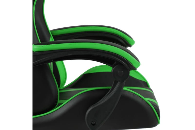 Racerstol med fodstøtte kunstlæder sort og grøn - Grøn - Kontorstole & skrivebordsstole - Gamer stole