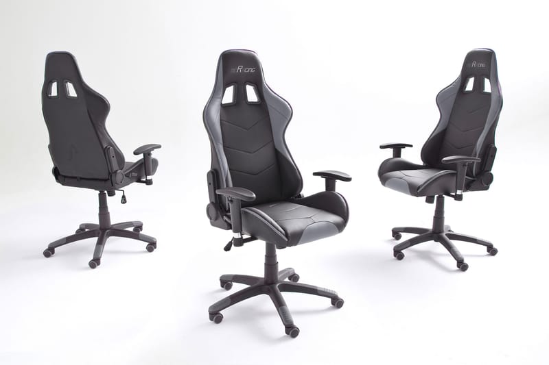 Racing Gamingstol - PU Sort/Grå - Kontorstole & skrivebordsstole - Ergonomisk gamingstol - Gamer stole