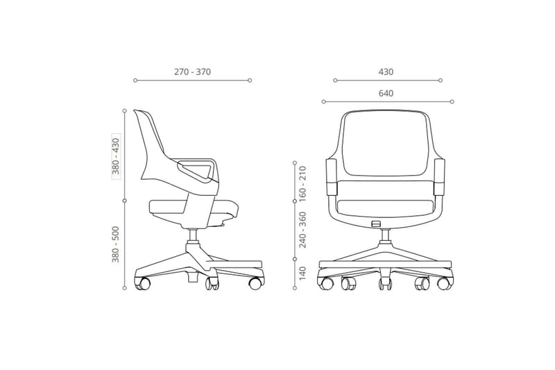 Rookee Børnestol 4-14 år - Møbler - Børnemøbler - Børnestol - Skrivebordsstole børn