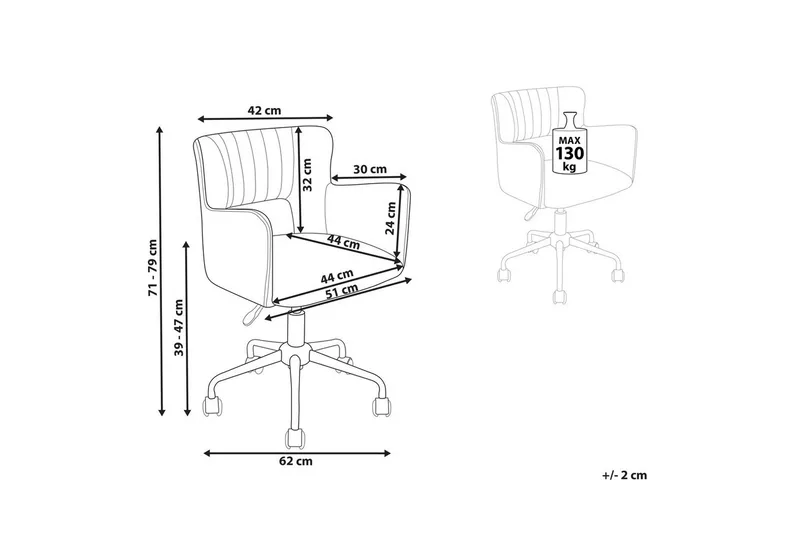 Kontorstol Sanilac Blå - Blå - Møbler - Stole & lænestole - Kontorstole & skrivebordsstole