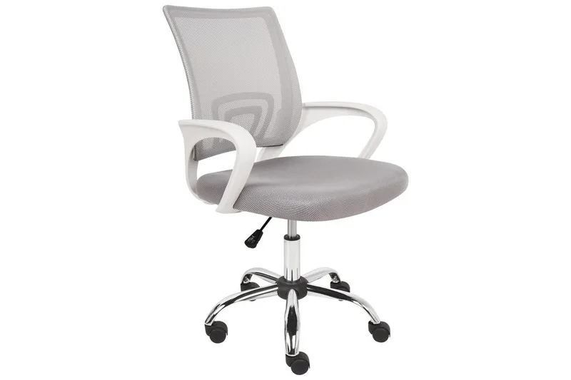 Kontorstol Solid Grå/Sølv/Hvid, Grå/Sølv/Hvid