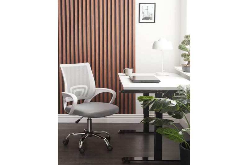 Kontorstol Solid Grå/Sølv/Hvid - Grå/Sølv/Hvid - Møbler - Stole & lænestole - Kontorstole & skrivebordsstole
