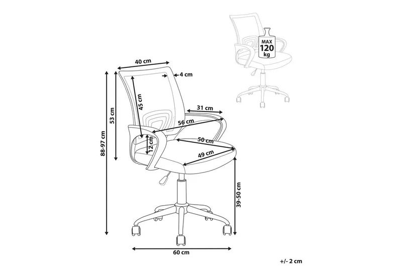 Kontorstol Solid Sort/Sølv - Sort/Sølv - Møbler - Stole & lænestole - Kontorstole & skrivebordsstole