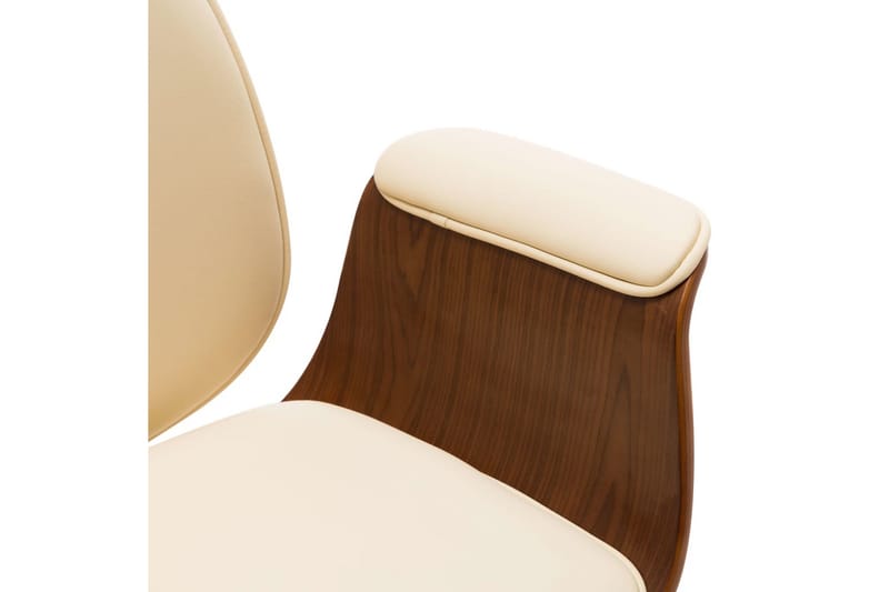 spisebordsstol bøjet træ og kunstlæder cremefarvet - Kontorstole & skrivebordsstole