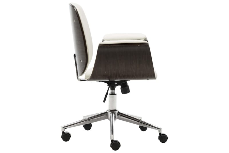 spisebordsstol bøjet træ og kunstlæder hvid - Kontorstole & skrivebordsstole