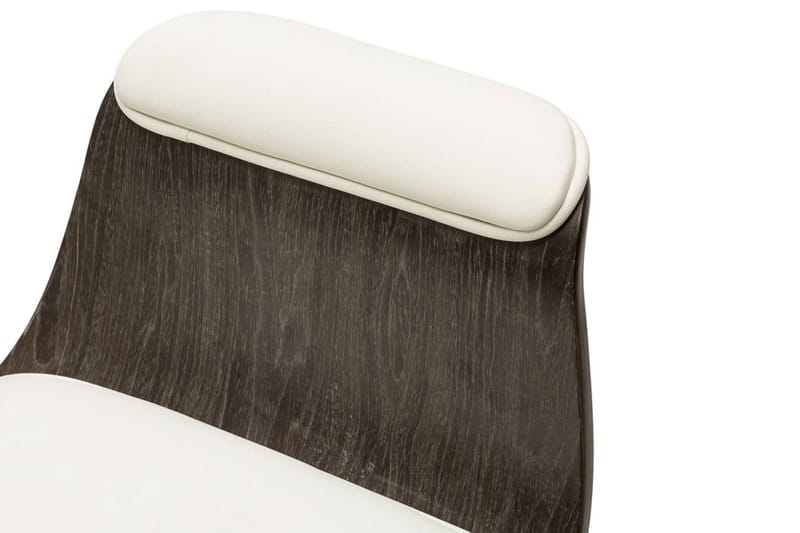 spisebordsstol bøjet træ og kunstlæder hvid - Kontorstole & skrivebordsstole